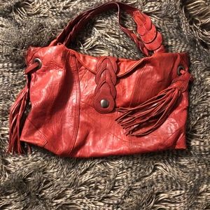 Red Leather Junior Drake Purse